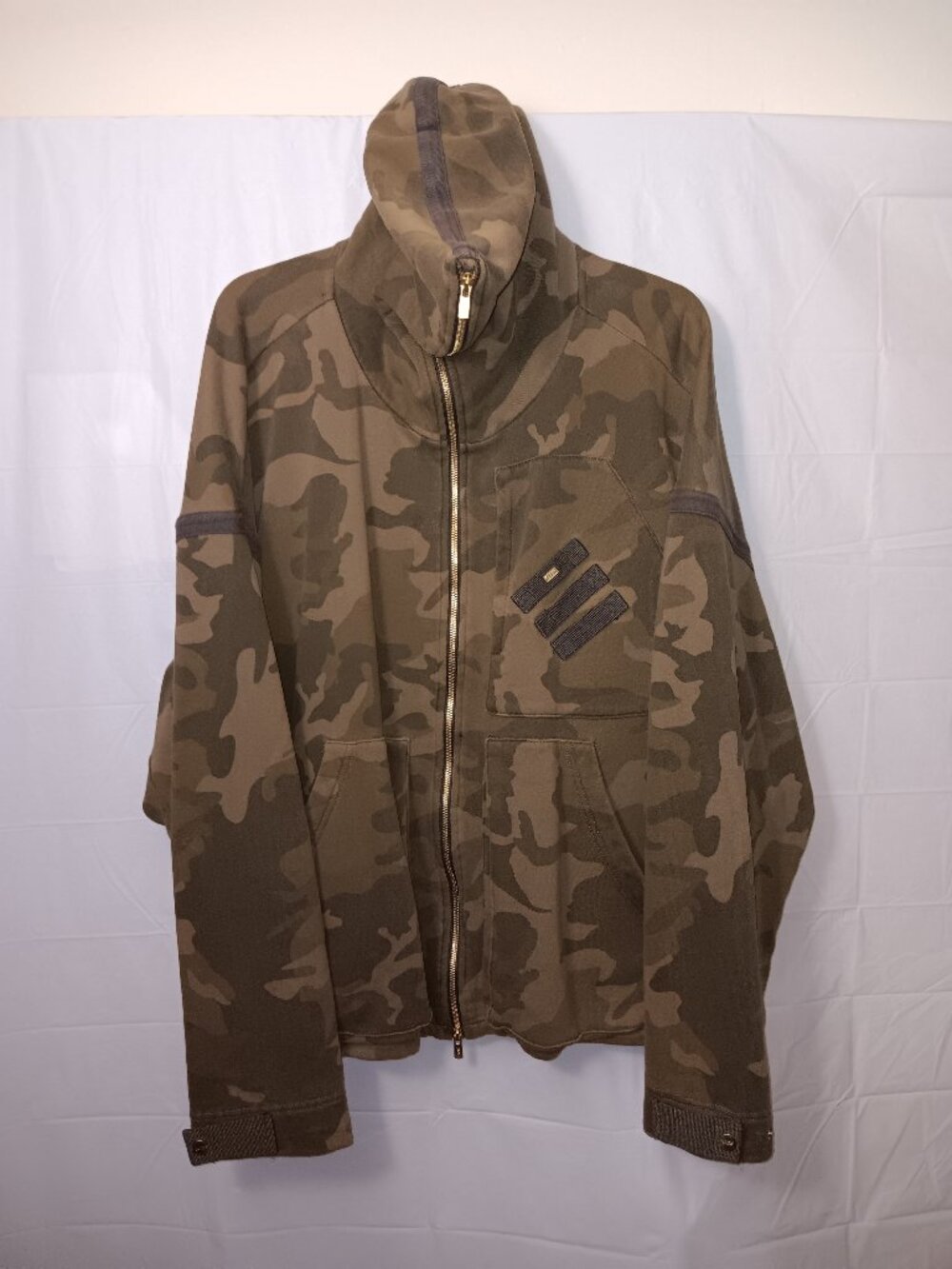 KITH COTTON FULL -ZIP CAMO PRINT CARGO CORDUROY SNAP BUTTON TRIM HOODIE